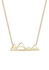 Guld bjergkæde vedhæng med udsavnet design på en delikat kæde. Har varierende bjergtoppe og glat finish.