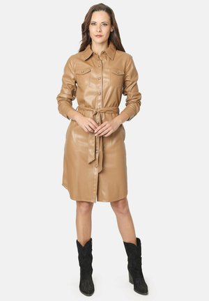 Vestido camisero - camel