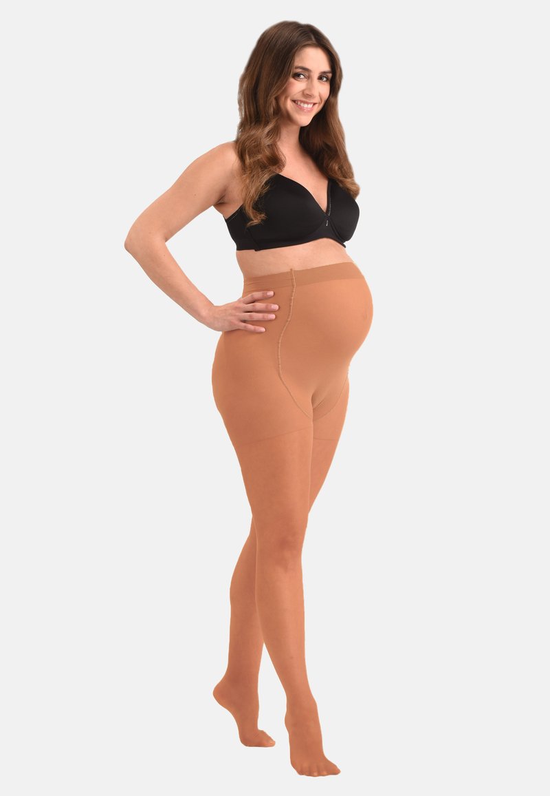 MAMSY Collant Premaman 40 Den Semitrasparenti - Made In Italy, Vita Alta Elasticizzata, Cuciture Piatte, Confortevoli E Regolabili (5 Taglie)