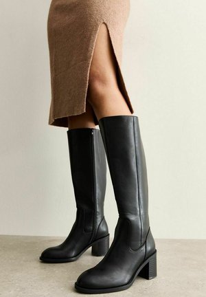 BLOCK HEEL - Stivali alti - black