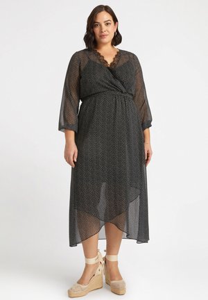 STAMPATO CON INCROCIO DAVANTI - Day dress - nero