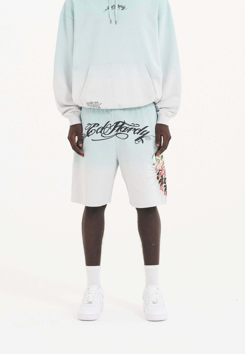Ed Hardy DEATH FIGHTER - Pantalones deportivos - light green grey