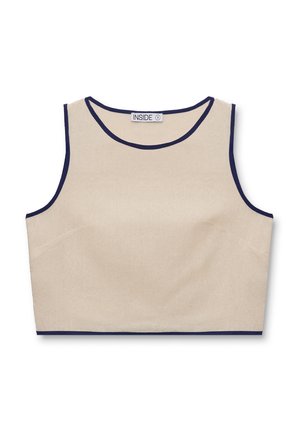 INSIDE, CROP MANGAS CONTRASTE - Top - beige