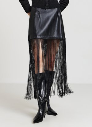 Calliope CON APPLICAZIONI - Gonna a campana - ultrablack