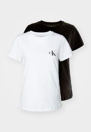 MONOLOGO SLIM TEE 2 PACK - T-shirt basic - black/bright white