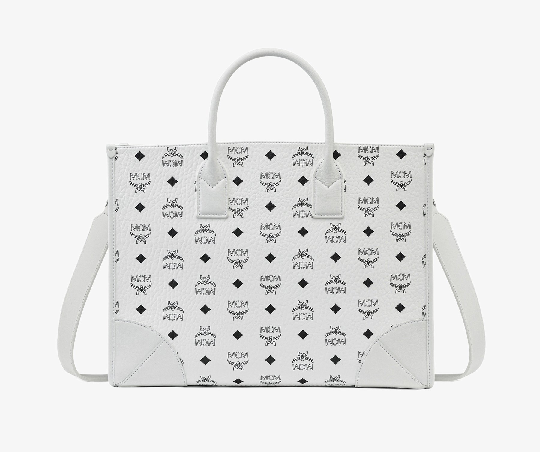 Tasche Shopper Mcm Tasche Weiss MCM MÜNCHEN IN VISETOS Shopping