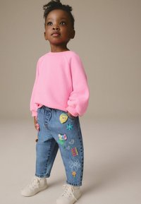 Next PULL-ON EMBROIDERED  - Džinsi ar pakāpeniski sašaurinātiem galiem - mid blue denim