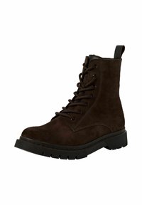 Tamaris Kotníkové boty na platformě - mocca suede