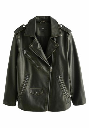 DISTRESSED REGULAR FIT - Bunda z nepravej kože - black
