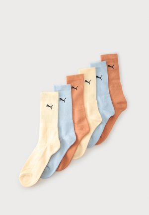 Puma, CREW UNISEX 6 PACK - Κάλτσες - blue/soft yellow/cinnabar