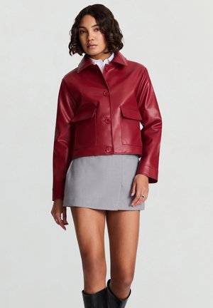 Kunstlederjacke - rosso scuro