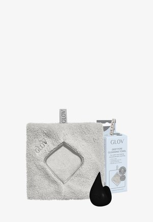GLOV® DEEP PORE CLEANSING TOWEL FOR WATER-ONLY MAKEUP REMOVAL AND SKIN CLEANSING + HOOK - Gesichtspflegeset - silver