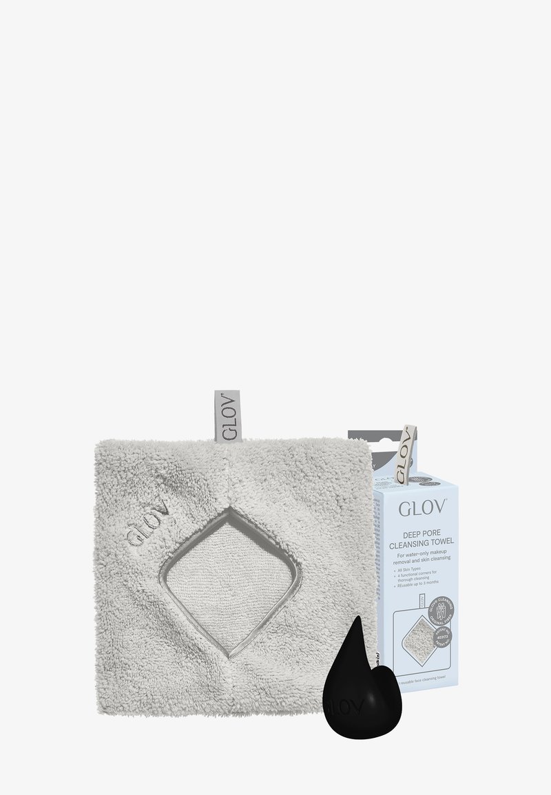 Glov GLOV® DEEP PORE CLEANSING TOWEL FOR WATER-ONLY MAKEUP REMOVAL AND SKIN CLEANSING + HOOK - Set de soins du visage - silver