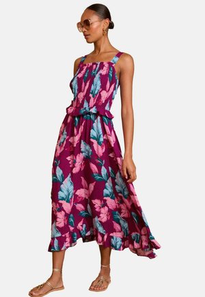 REGULAR FIT - PRINTED SUN - Maxi šaty - burgundy red