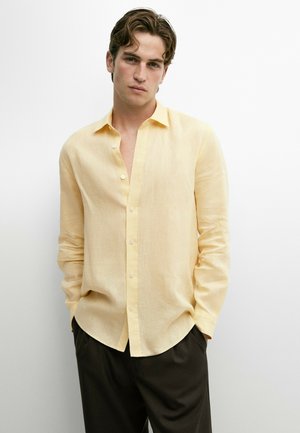 Massimo Dutti, Striped 100% Cool Wool Suit Trousers - Hemd - light yellow