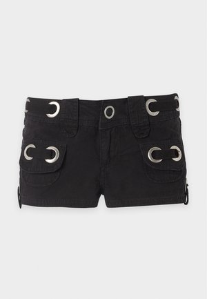 Jaded London, EYELET - Shorts vaqueros - black