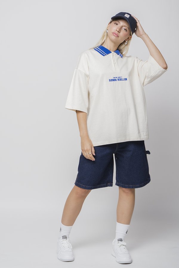 BURNING REBELLION UNISEX - Polo shirt - ivory3