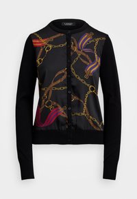 BELTING PRINT COTTON BLEND CARDIGAN - Ζακέτα - black
