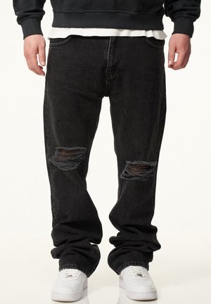 RIPPED JEANS STRAIGHT-FIT MILANO - Relaxed fit jeans - washed black