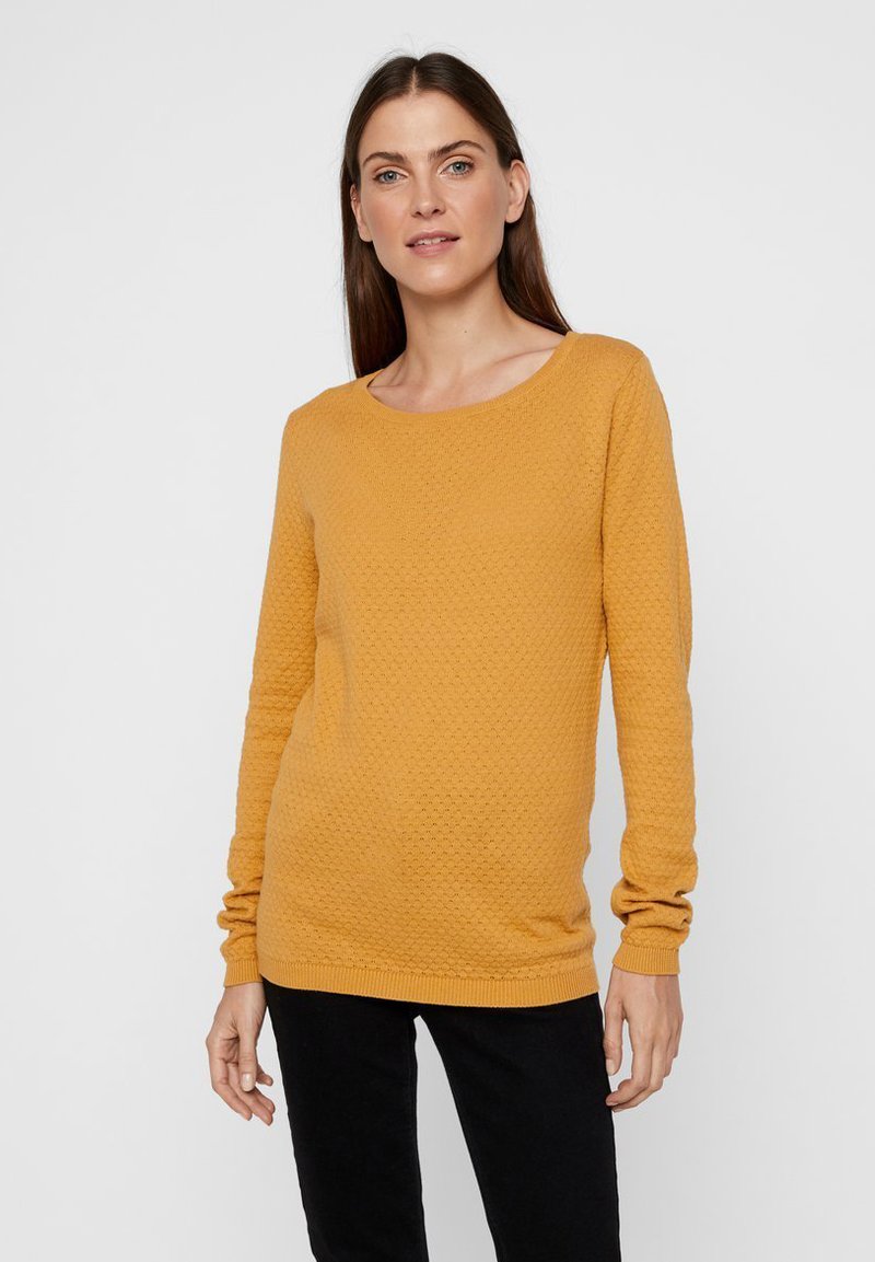Vero Moda Vmcare Structure Ls O-Neck Blouse - Pull Femme Col Rond 100% Coton