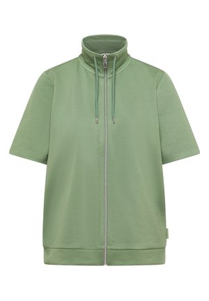 Cecil, KURZARMJACKE MIT STEHKRAGEN UND STRUKTUR - Sweat zippé - deep matcha green