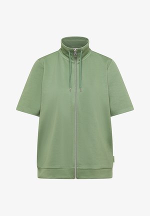 Cecil, KURZARMJACKE MIT STEHKRAGEN UND STRUKTUR - Sweat zippé - deep matcha green