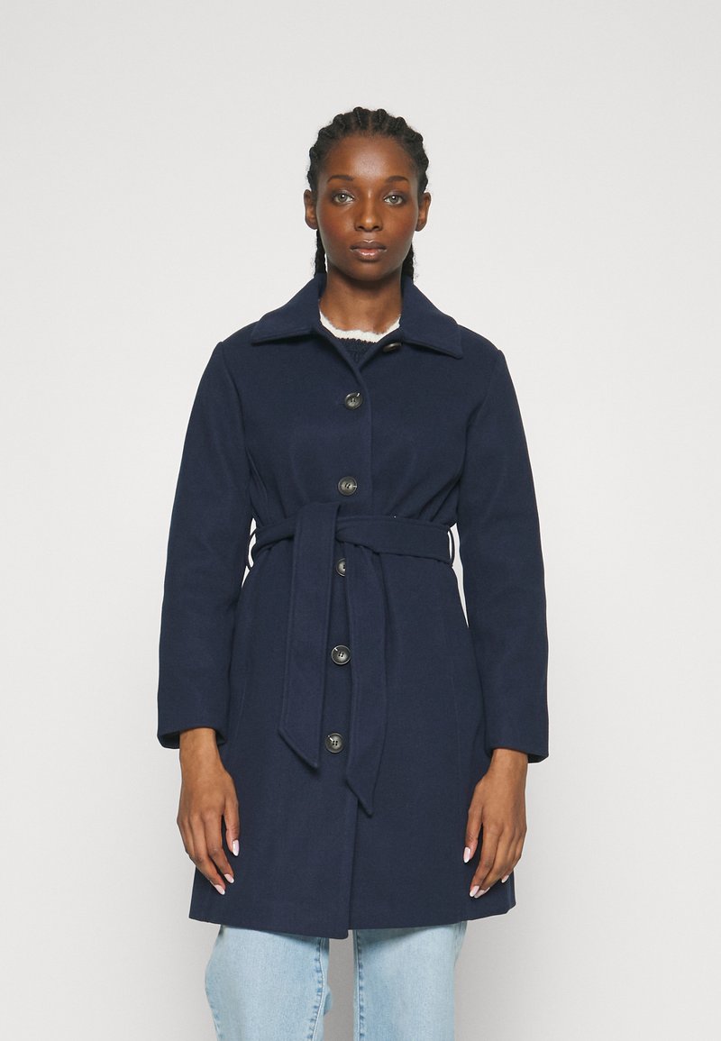 VILA Petite VILIDRA BELT COAT - Klassischer Mantel - navy blazer ...