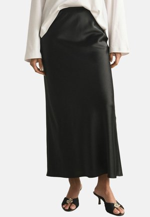 Next, PETITE FIT - SATIN MIDI SKIRT - A-Linien-Rock - black