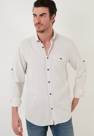 SLIM FIT - Camicia - stone colored