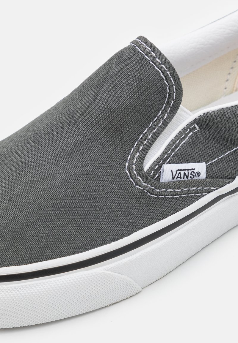 charcoal grey vans slip ons
