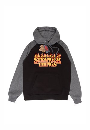STRANGER THINGS FLAMING LOGO - Felpa con cappuccio - black charcoal