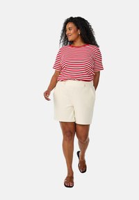 Zizzi GESTREIFTES  - T-shirts print - snow w. u.r.stripe