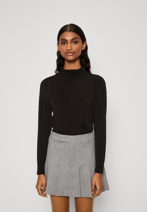ONLY Petite ONLBEA HIGH NECK RUCHING TOP  - Μπλούζα με μακριά μανίκια - black