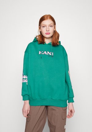 KK RETRO LONG FIT FLOWER HOODIE DARK GREEN - Kapuzenpullover - green