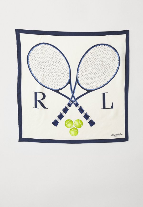 WIMBLEDON LOGO SILK SQUARE SCARF - Foulard - cream