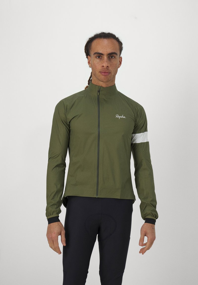 Rapha MENS CORE RAIN JACKET II - Kerékpáros dzseki - dark khaki/white