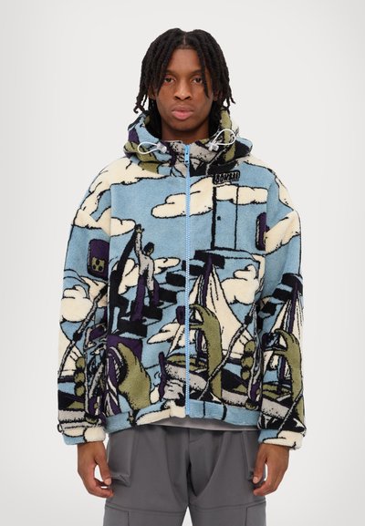 Bonsai OVERSIZE FIT ALLOVER PRINT ZIP - Giacca in pile - blue