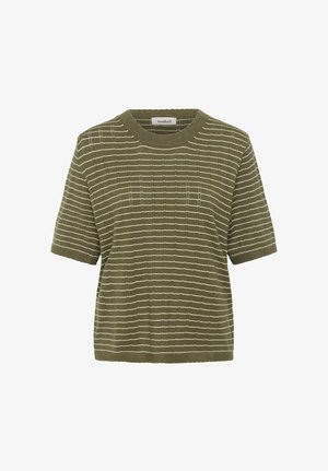 Soaked in Luxury, SLSPINA SHORT SLEEVE - T-shirt print - dusky green w turtledove st