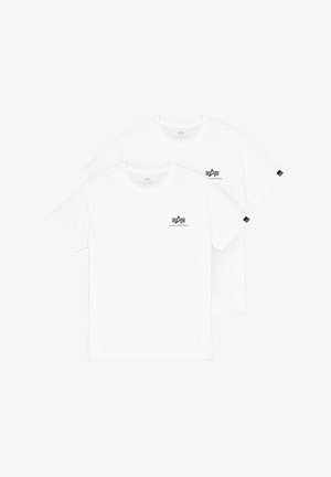 Alpha Industries SMALL LOGO 2 PACK - T-shirt imprimé - white