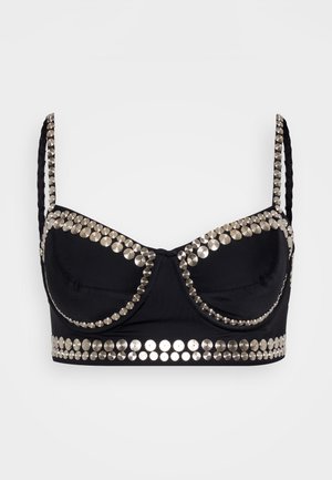 Norma Kamali STUD UNDERWIRE BRA - Bikini-Top - black