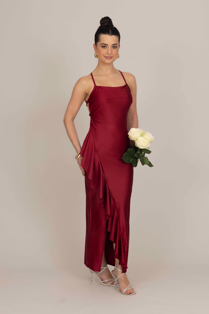 sachin and babi light blue dress WAL G PETITE WEDDING GRACE RUFFLE - Occasion wear - wine/bordeaux