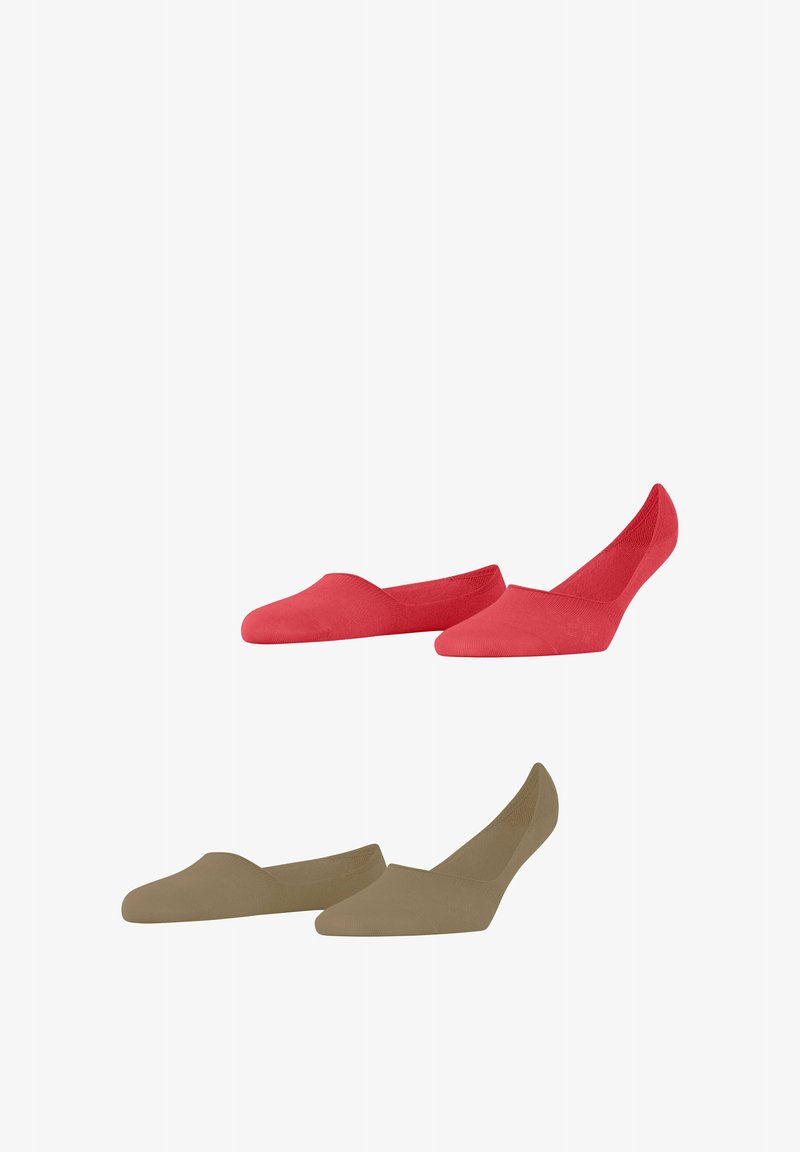 Czerwono-khaki zapinane buty zakryte z gładką teksturą, minimalistycznym wzornictwem i niskim profilem.