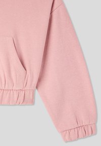 Felpa rosa chiaro con polsini a coste, orlo elastico e tasca frontale. Tessuto morbido con vestibilità casual e maniche arrotondate.