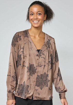 Bluse - brown flower