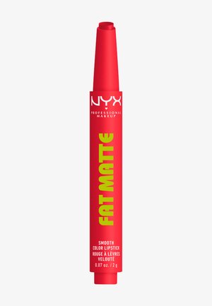 Rode NYX Professional Makeup Fat Matte gladde kleur lippenstift in stickvorm, 0,07 oz / 2 g.