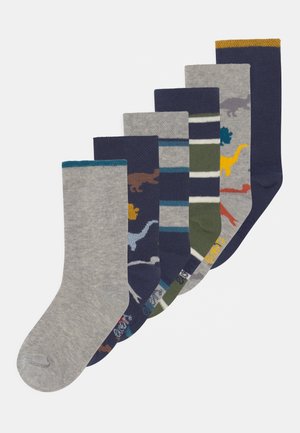 BOY DINO 6 PACK - Kojinės - grey/dark blue