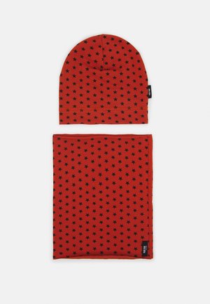 BEANIE SET UNISEX - Scaldacollo - orange/black