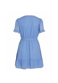VILA KURZEN ÄRMELN TAILLENGÜRTEL - Jurk - coronet blue