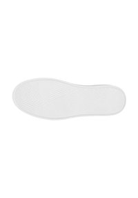 Semelle de chaussure en caoutchouc blanche avec une surface texturée, présentant un motif en zigzag pour l'adhérence et des bords lisses pour une finition propre.