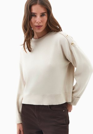 BUTTON DETAIL - Maglione - almond milk